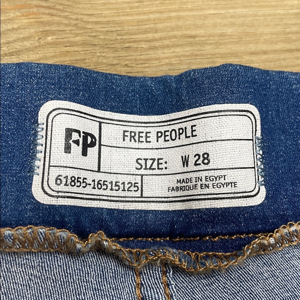 Free People NWT Pull On Slim Fit Jeans Blue - Picture 5 of 6